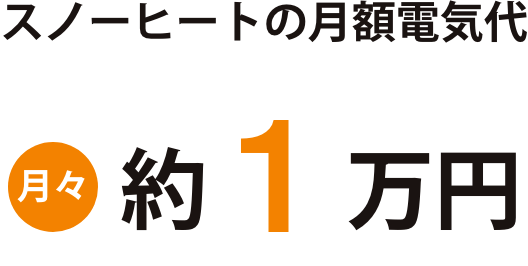 スノーヒートの月額電気代 月々約1万円