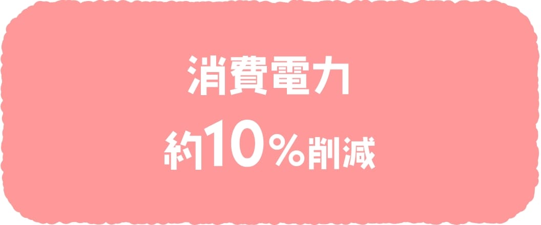 消費電力約10%削減